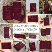 Éventail Burgundy Wedding Program Timeline Elegant Modern