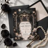 Menu de mariage gothique céleste de luxe