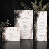 Programme de mariage céleste de luxe Lune Noir