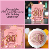 Serviette En Papier Glam Pink et Gold Gemstone 30e anniversaire