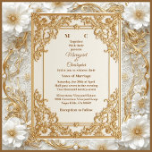Étiquette Luxury Gold Ornate Baroque Gilded Monogram Wedding