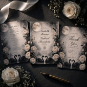 Programme de mariage à ruban noir gothique de luxe