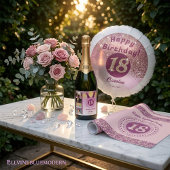 Flasques Dix-huit et Rose Parties scintillant d'or et devis