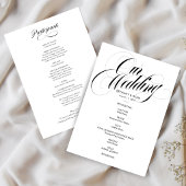 Programme de mariage à l'écriture élégante