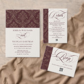 Invitation Mariage Royal Luxe Bourgogne (Personnalisez la collection de ce créateur indépendant. )