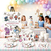 Autocollant d'anniversaire pour une fête de thé ad