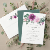 Invitation Magenta Pink Floral Pearl White Leaf Green Wedding (Personnalisez la collection de ce créateur indépendant. Test)