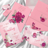 Cartons Réponse Nuances de rose rose magenta Mariage moderne