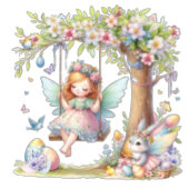 Cartes Pour Fêtes Annuelles Aquarelle mignonne Fée de printemps de Pâques