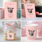 Invitation Girls Pink Bow Magical 1st Birthday
