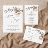 Ivory 3D Magnolia Flower Bedankkaart (Personaliseer de collectie van deze zelfstandige maker.)