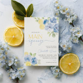 Main Squeeze Blue Flowers Lemon Bridal Shower Menu