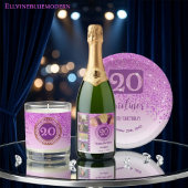 Parties scintillant rose brillant, Merci du 20e an