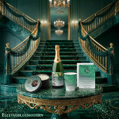 Carte Postale Parties scintillant verte tons verts Merci