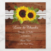 Collection Mariage de tournesol rustique Étiquette (Étiquettes simples)