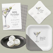 Assiettes En Carton Cocktail Martini 60e fête d'anniversaire