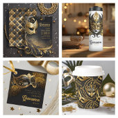 Ballotins Masquerade Masque Masque Motif Arlequin Noir Or ID