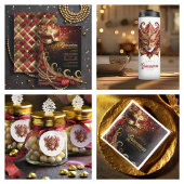 Masquerade Quinceanera Rood Goud V2 ID1031 Cadeaut Cadeaulabel