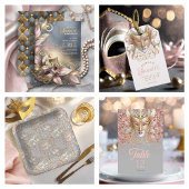 Numéro De Table Masquerade Masque Motif Rose Gold ID1031