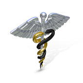 Tapis De Souris Argent Médicale Caduceus Black Gold - Mousepad