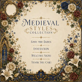 Invitation Mariage Médiéval Royal Gothique Celtique Monogramm