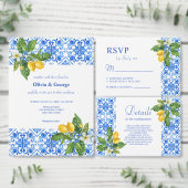 Carreaux bleu méditerranéen programme de mariage c (Personnalisez la collection de ce créateur indépendant.)