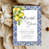 Mediterranean Blue Tiles Lemons Bridal Shower Bedankdoosjes