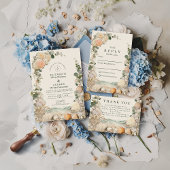 Save The Date Mediterranean Seashell Botanical Wedding