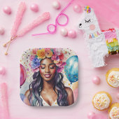 Magnet Flexible Femme noire avec ballons