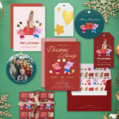 Invitation Festif chats mousse verte fête de Noël