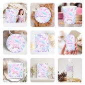 Zeemeermin Meisje 1e Verjaardagsfeest Informatiekaartje