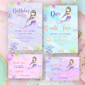 Zeemeermin Meisje Duik in Vijf 5e Verjaardagsfeest Servet