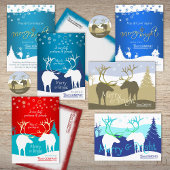 Carte de vacances Red & Silver Parties scintillant