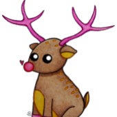 Carte Nez rouge mignon - Joyeux Noël