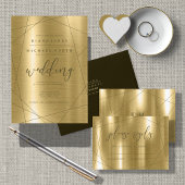 Save The Date Mariage géométrique métallique Gold ID648