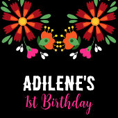 Zwart Verjaardag Bloem Fiesta Mexicaanse Borduurwe Romper