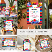 Assiettes En Carton Vibrant mexicain Serape et fête d'anniversaire flo