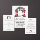 Mexicaanse bruiloft met details en QR-code Kaart (Personaliseer de collectie van deze zelfstandige maker.)