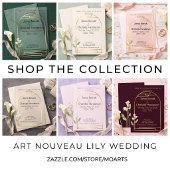 Invitation Minimal Art Nouveau Gold Arch Lily Rust Wedding