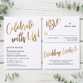 Carte RSVP de mariage minimal de typographie or Fa (Personnalisez la collection de ce créateur indépendant.)