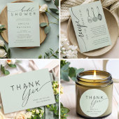 Invitation Minimal Green Bridal Shower