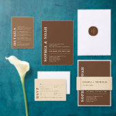 QR-code Minimale moderne beige bruiloft Kaart (Personaliseer de collectie van deze zelfstandige maker.)