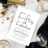 Invitation Minimal Fifty and Fabulous 50th Birthday Party