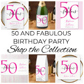 Invitation Fifty and Fabulous Script Pink 50th Birthday Party
