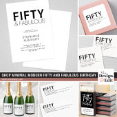 Invitation Minimal Fifty et Merveilleux 50e Anniversaire
