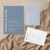 Sticker Rond Mariage élégant minimal Dusty bleu moderne (Personnalisez la collection de ce créateur indépendant. )