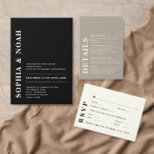 Carte D'accompagnement Design élégant Détails Mariage Taupe Simple (Personnalisez la collection de ce créateur indépendant. )