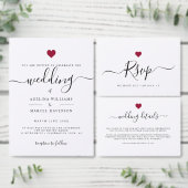 Script moderne Red Heart Welcome Wedding Programme (Personnalisez la collection de ce créateur indépendant.)