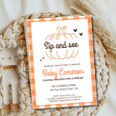 Poster Rustique Baby Shower Douce Citrouille Devinez Comb