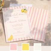 Save The Date Minimal Rayures Peche Lemons Baby Shower Mariage
